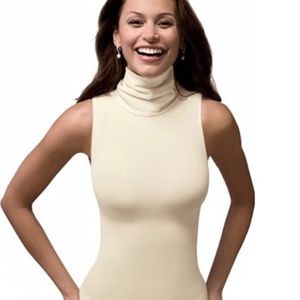Spanx new sleeveless shaping turtleneck in vanilla